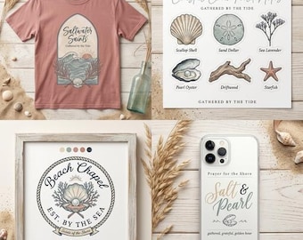 Coastal Christian Beach Designs | Saltwater Saints, Chapel, Seashells (Digital Download)