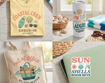 Coastal Crew Girls Weekend PNG SVG Bundle, Beach Vacation Sublimation Designs (Digital Download)