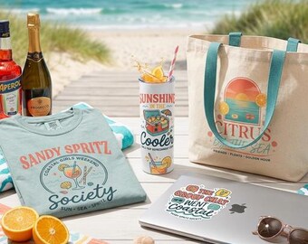 Sandy Spritz Society Coastal Girls Trip PNG Bundle, Beach Summer Designs (Digital Download)
