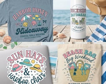 Coastal Girls Weekend PNG SVG Bundle, Beach Trip Designs (Digital Download)
