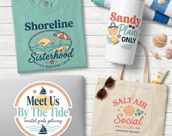 Beach Weekend Crew Designs, Coastal Girls Getaway SVG Bundle (Digital Download)