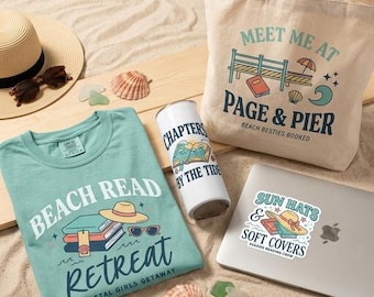 Beach Read Retreat PNG SVG Bundle | Coastal Book Club Designs (Digital Download)
