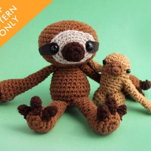 Sloth and Baby Sloth Crochet Amigurmi PDF PATTERN