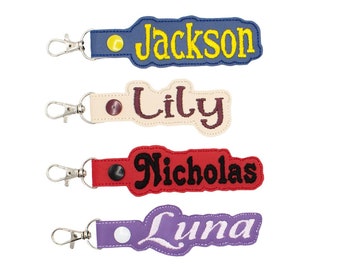Name Tag for Backpack, Luggage, Gym Bag - Choose Your Colors! Handcrafted Personalized Embroidered Label