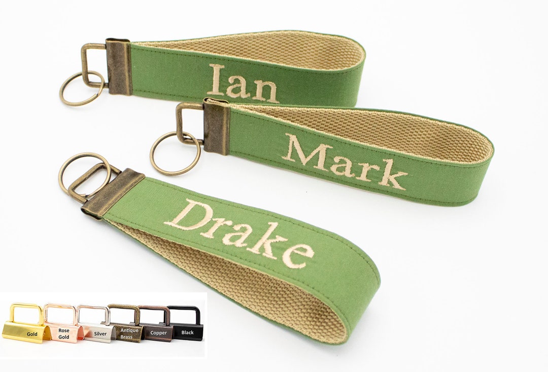 Custom Embroidered Keychain Wristlet: Personalized Key Fob - Etsy