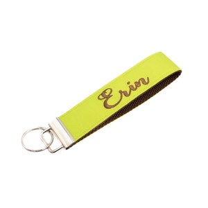 Pick Your Colors Custom Keychain Wristlet Personalized Monogrammed Key Fob Add Embroidered Monogram, Name, Phrase or Initial image 2