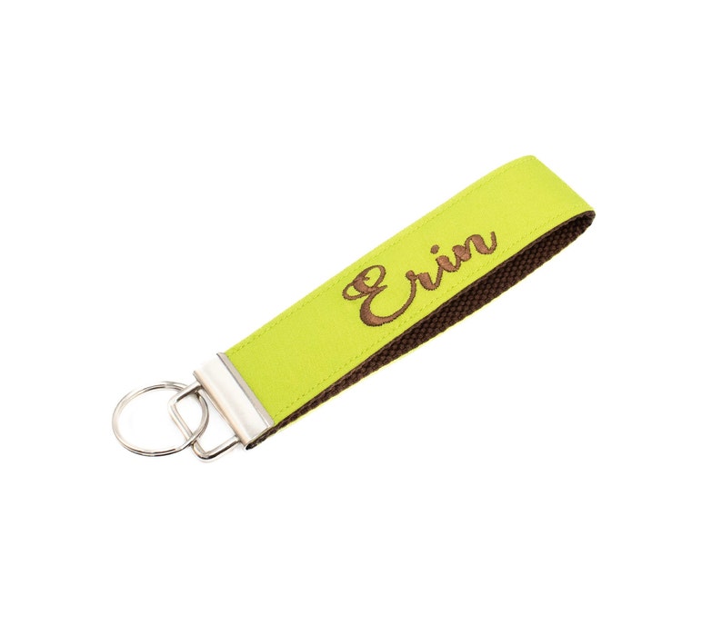 Pick Your Colors Custom Keychain Wristlet Personalized Monogrammed Key Fob Add Embroidered Monogram, Name, Phrase or Initial image 2