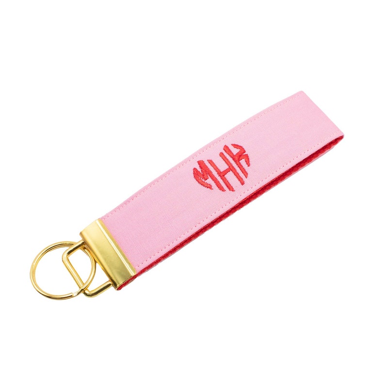 Pick Your Colors Custom Keychain Wristlet Personalized Monogrammed Key Fob Add Embroidered Monogram, Name, Phrase or Initial image 3