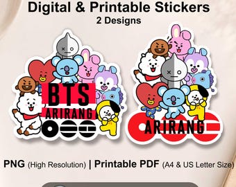 プリント＆カット BTS ステッカー、印刷可能な BTS ステッカー - 即時
