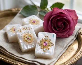 Jeweled American Mahjong Set – Luxury Victorian Heraldic Tiles – Complete 160pc American Mah Jongg Collection