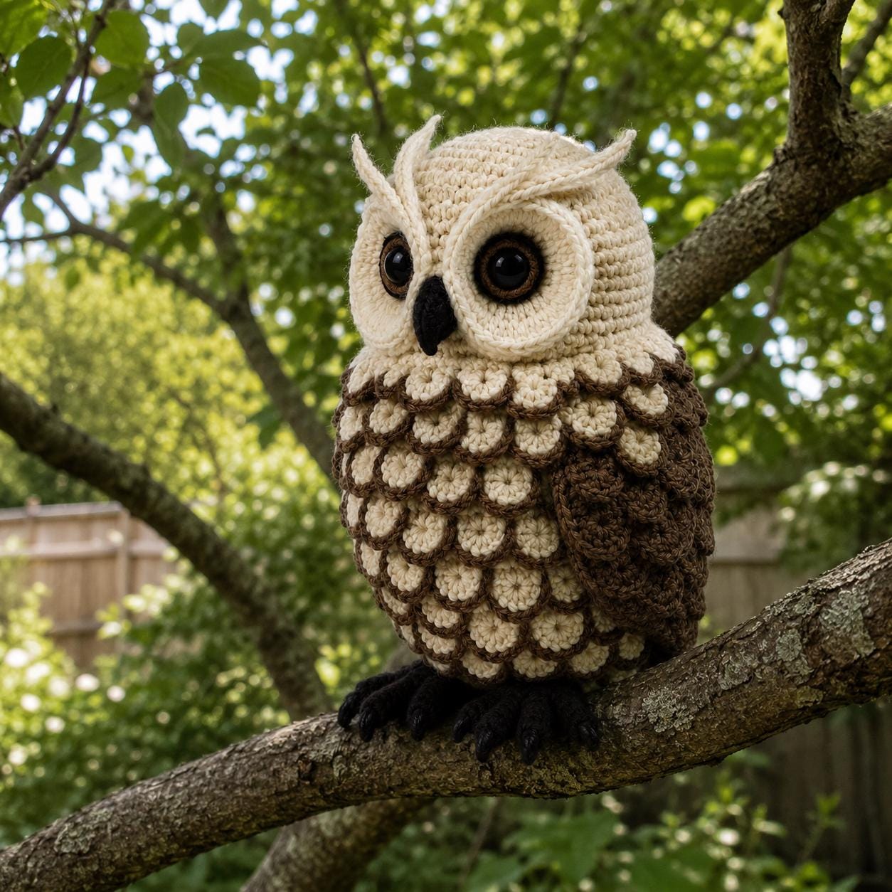 Elegant Crochet Owl Amigurumi Plush – Handmade Owl Stuffed Animal Toy for Woodland Nursery Dec
