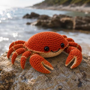 Crochet Crab Amigurumi Pattern | Kawaii Ocean Animal Plush Tutorial (PDF Download)