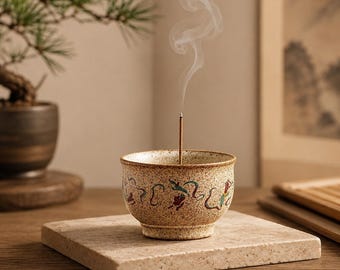 Ceramic Incense Burner, Handcrafted Zen Decor for Altar and Desk  Mindfulness Gift