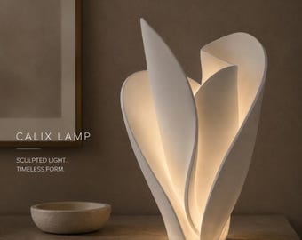 CALIX LAMP — Lámpara Escultórica y Jarrón de Flores Secas