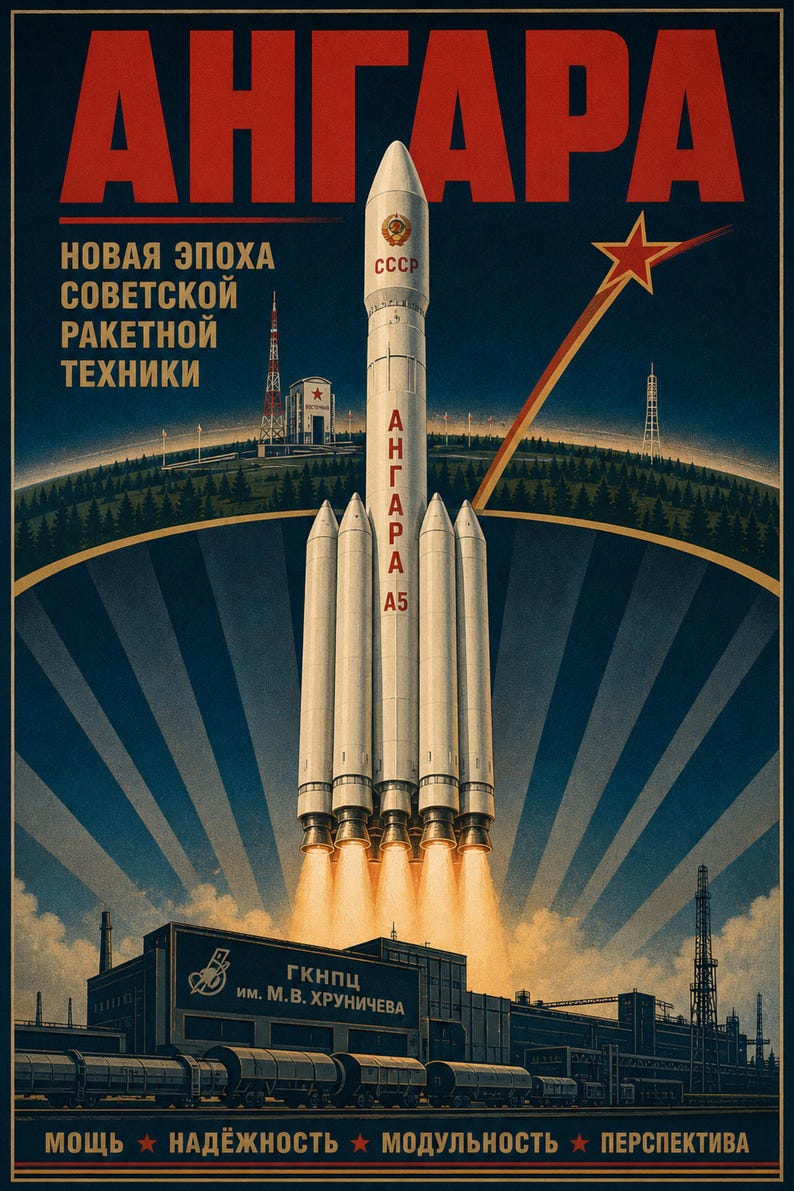 Angara - Stampa di un poster di propaganda spaziale sovietica (2014-oggi - Angara sovietica in una storia alternativa) immagine 1