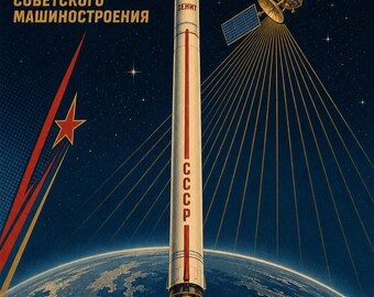 Zenit - Póster de propaganda espacial soviética (1985-2017 - era del Zenit-2)