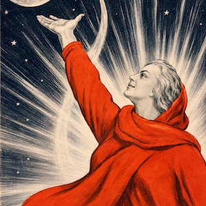 In the Name of Peace - Soviet Space Propaganda Poster Print (1958-1963 - golden age of Soviet space posters)
