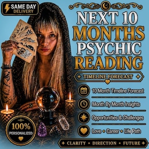 Paranormale lezing voor de komende 10 maanden, tijdlijnvoorspelling, maandelijkse routekaart (digitaal)
