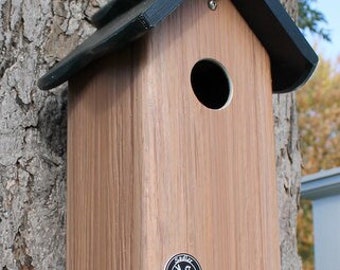 Modern Bluebird house, PVC Cedar Bird house fully functional virtually maintenance free post mount hanging birdhouse new design unique