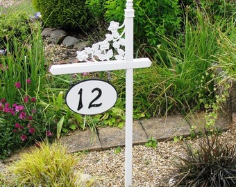 Special Order Tina C Pvc House Number Sign Holder With Rose Etsy
