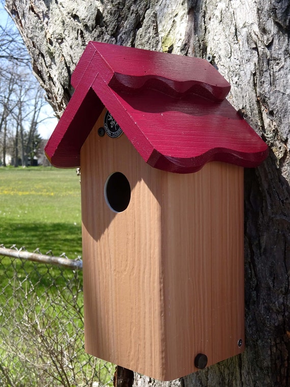 Bluebird house, modern, weatherable, PVC cedar outdoor bird house fully