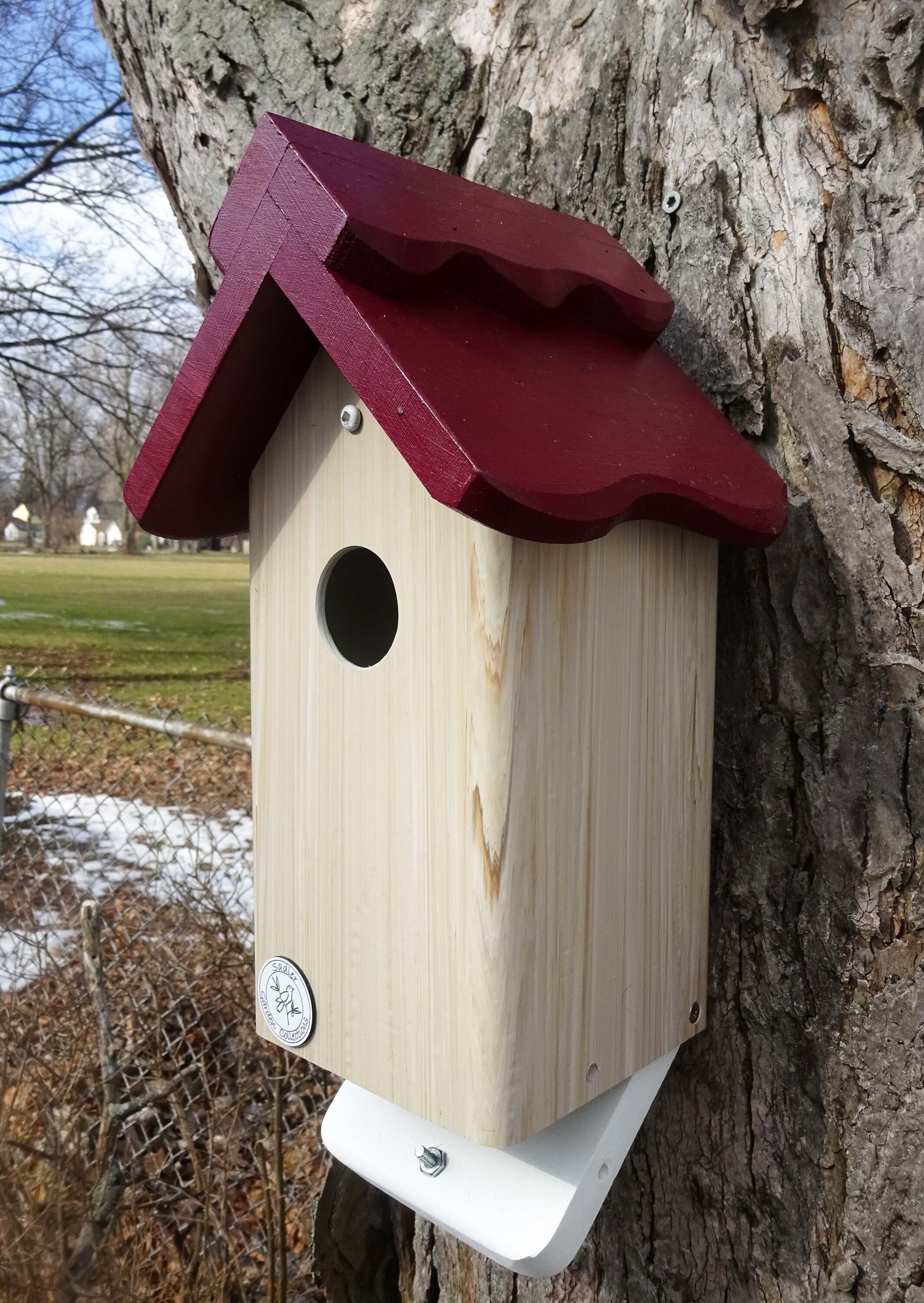 Bluebird house, modern, weatherable, PVC cedar outdoor bird house fully