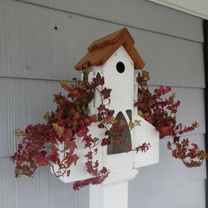 PVC Ivy tower, unique planter, cleanable bird house, bird feeder, suet holder, US made, functional garden accent, PVC free standing planter image 8