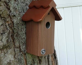 Bluebird house, PVC cedar outdoor bird house , best value modern,fully functional virtually maintenance free post mount new design unique