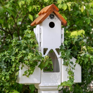 Nature lovers tower PVC Ivy tower, open top planters, cleanable bird house, bird feeder, US made, garden accent, PVC free standing planter