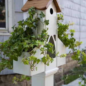 PVC Ivy tower, unique planter, cleanable bird house, bird feeder, suet holder, US made, functional garden accent, PVC free standing planter image 7