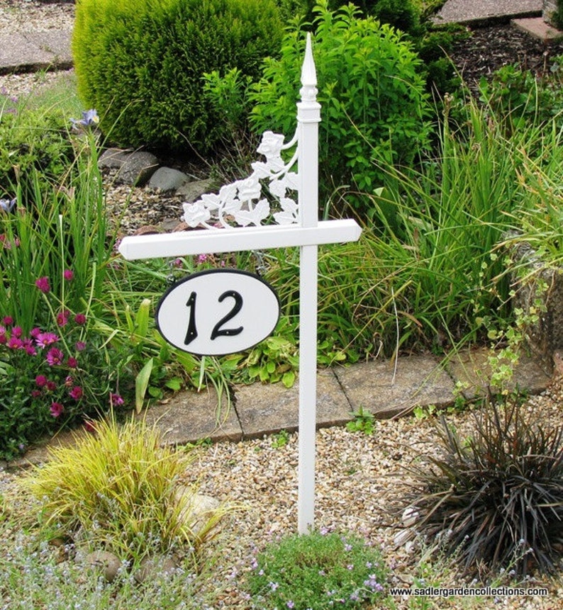Weatherable PVC house number and holderfree standing sign Etsy