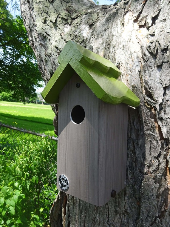 Bluebird house, modern, weatherable, PVC cedar outdoor bird house fully