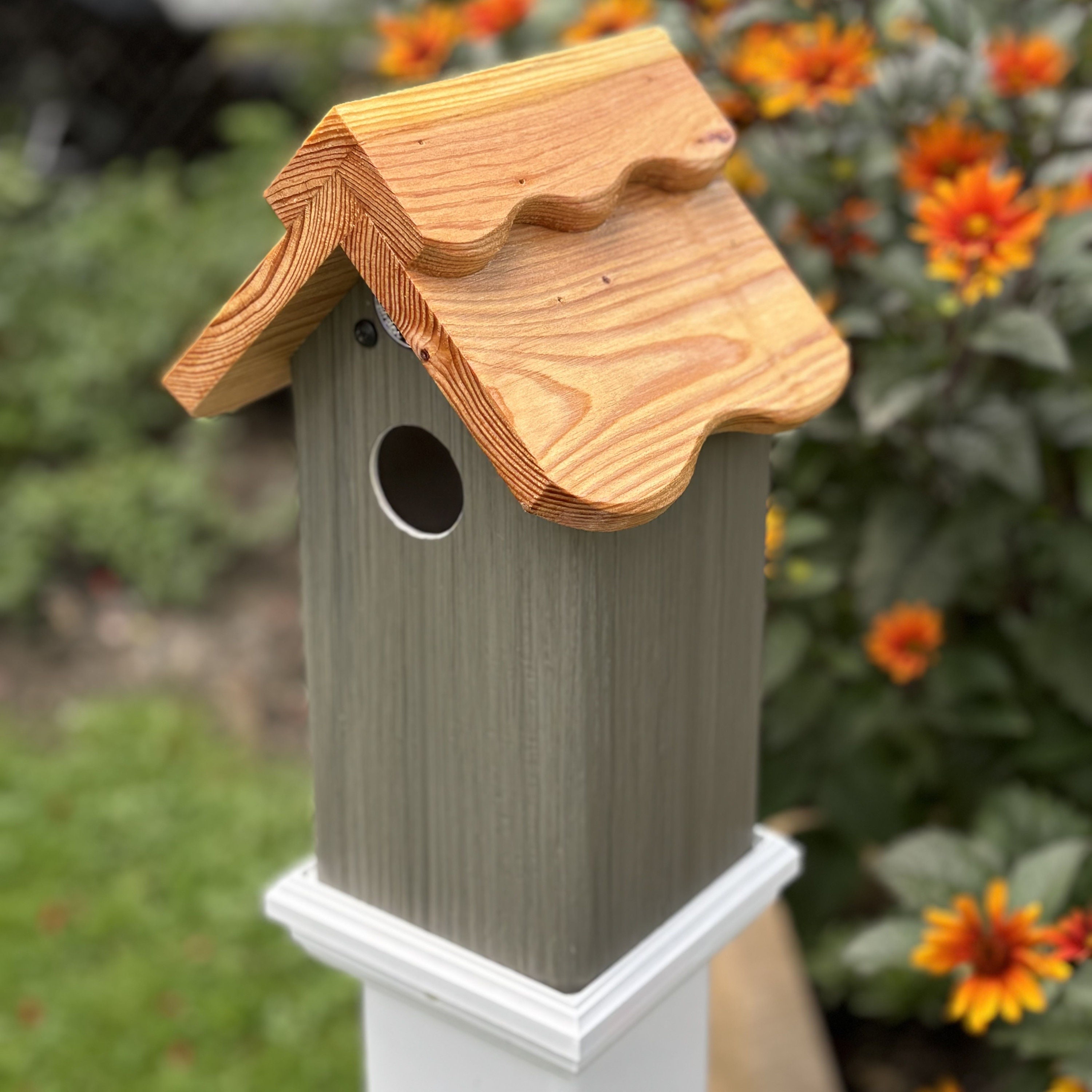 Weatherproof Wood & PVC Birdhouse, Arbor Blend, 4-inch PVC Fence Post ...