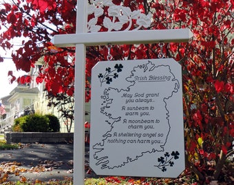 Irish blessing sign with map, engraved weatherable Irish blessing sign, Irish heritage  blessing sign for indoors or outdoors