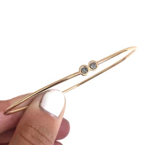 Solid Gold Bracelet - OREN Diamond Bangle // Solid 10k Gold Bracelet // Fine Jewelry