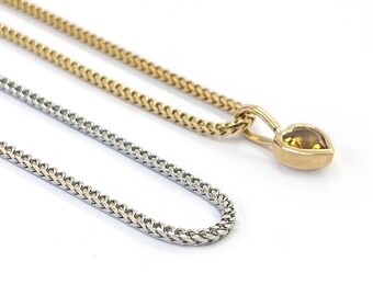 Franco Chain 10k Gold - 1.70mm in solid 10k gold. White Gold Chain. Yellow Gold Chain. Fine Jewelry. 10k Solid Gold Chain.