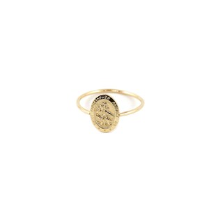 St. Christopher Ring solid gold ring // st. christopher charm // religious medal // religious ring // travel talisman image 5