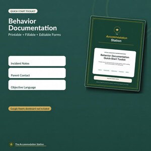 Verhaltensdokumentation – Schnellstart | ABC-Datenblatt, Elternkontaktprotokoll, Häufigkeitstracker (druckbares, ausfüllbares PDF) Bild 12