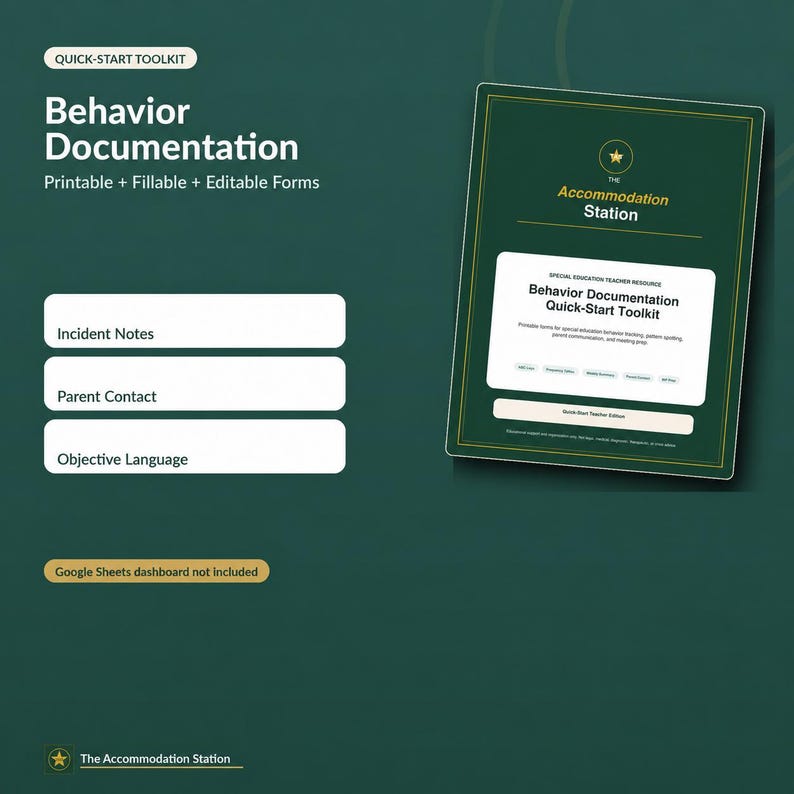 Verhaltensdokumentation – Schnellstart | ABC-Datenblatt, Elternkontaktprotokoll, Häufigkeitstracker (druckbares, ausfüllbares PDF) Bild 12