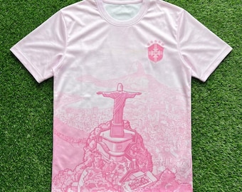 Maglia da calcio rosa del Brasile 2025-2026, maglia da calcio personalizzata con nome, maglia da tifoso del Brasile, kit rosa raro, regalo edizione per tifosi.