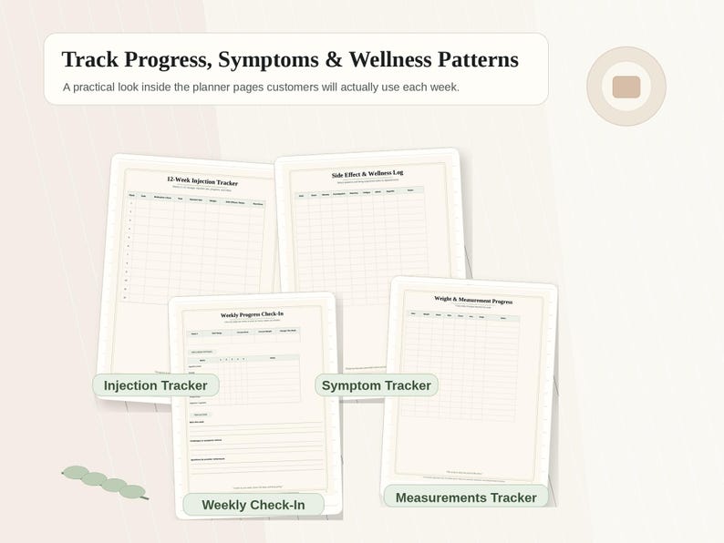 GLP-1 Tracker Printable Wellness Planner | Injection, Weight, Progress ...
