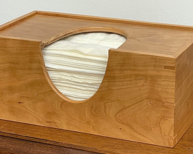 Puffs Tissue Box Cover Standard Size Made Out of Cherry Free Shipping