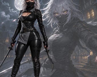 Black Tactical Cosplay Costume for Women, Gaming Inspired Assassin Outfit, Cyberpunk Combat Suit, Handmade Cosplay Set, Halloween Costume