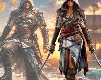 Women's Assassin Costume, Hooded Assassin Cosplay Outfit, Medieval Fantasy Warrior Coat, Gaming Inspired Costume, Halloween Cosplay Costume