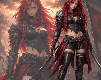 Gaming Inspired Red Black Leather Costume Set, Fantasy Assassin Cosplay Outfit, Gothic Warrior Armor Style,Handmade Halloween Comic Con Suit