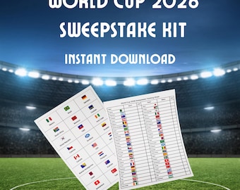 World Cup 2026 Sweepstake Kit, Printable PDF, Office Sweepstake Kit, Instant Download