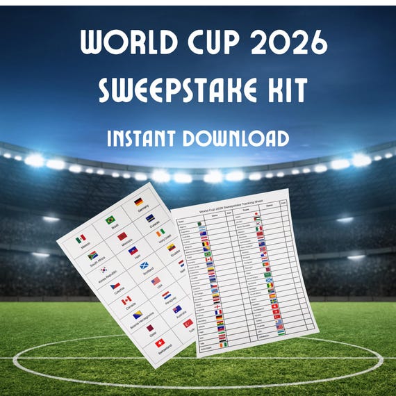 World Cup 2026 Sweepstake Kit, Printable PDF, Office Sweepstake Kit, Instant Download