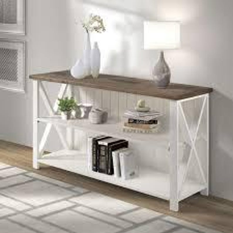 Farmhouse Console Table Plans PDF | DIY Sofa Table Woodworking Plans ...