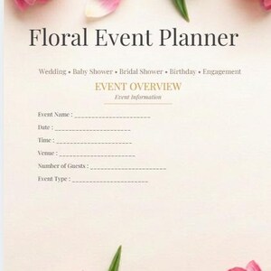 Modello per l'organizzazione di eventi / Agenda per eventi stampabile / Organizzatore per feste / Download digitale in PDF
