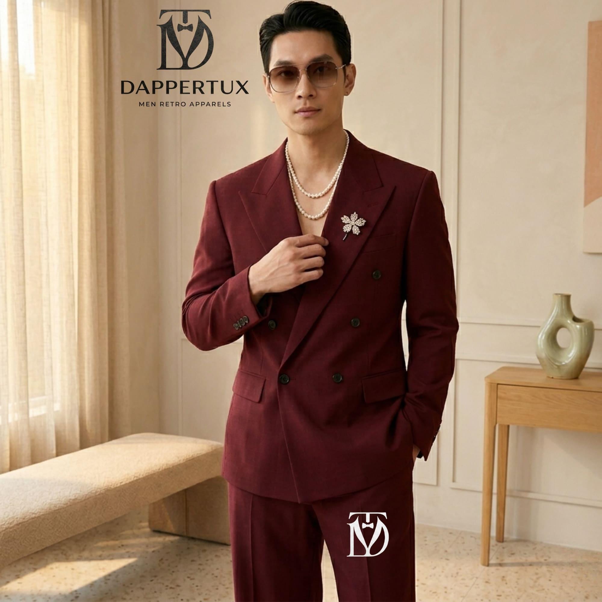 Burgundy double breasted suit - Etsy 日本